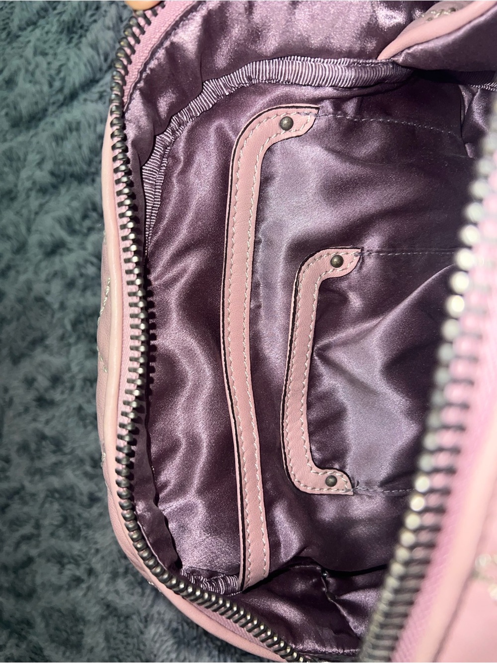 Juicy Couture Vintage Blush Pink Leather Bowling Doctor Style Bag Purse - Picture 11 of 13